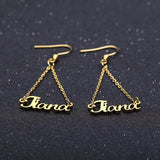 Custom Name Drop Earrings ID Dangle Earring Stainless Steel