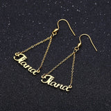 Custom Name Drop Earrings ID Dangle Earring Stainless Steel