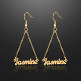 Custom Name Drop Earrings ID Dangle Earring Stainless Steel