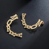 Custom Name Earrings, Stainless Steel Name Plate Pierced Jewelry