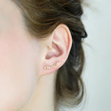 Custom Name Stud Earrings Stainless Steel Minimalist Jewelry
