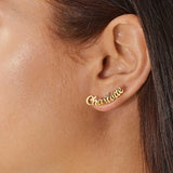 Custom Name Stud Earrings Stainless Steel Minimalist Jewelry