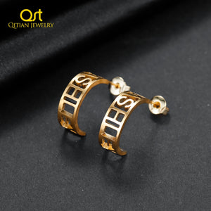 Personalized Name Earrings Letter Ear Studs Stainless Steel Jewelry