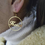 Personalized Name Earrings Stainless Steel Drop Earrings