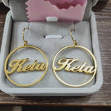 Personalized Name Earrings Stainless Steel Drop Earrings