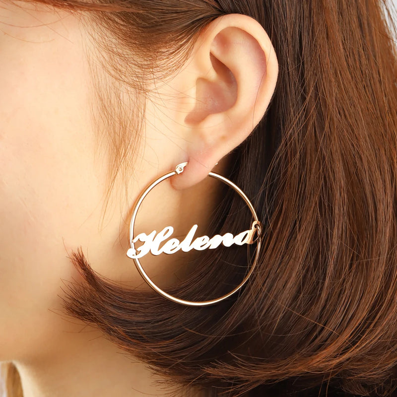 Personalized Name Earrings Stainless Steel Dangler Earring 1pair