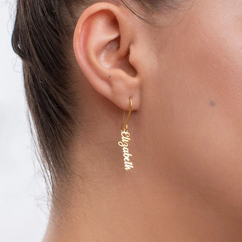 Custom Name Stud Earrings, Personalized Stainless Steel Letter Earrings