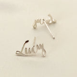 Custom Name Earrings, Stainless Steel Studs, Bridesmaid Jewelry