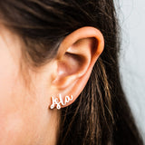 Custom Name Earrings, Stainless Steel Studs, Bridesmaid Jewelry