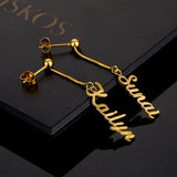 Personalized Name Earrings Stainless Steel Dangle Nameplate Earrings