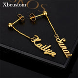Personalized Name Earrings Stainless Steel Dangle Nameplate Earrings
