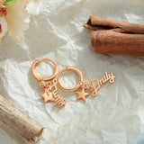 Personalized Stainless Steel Name Earrings Star Hoop for Women
