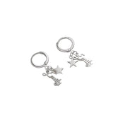 Personalized Stainless Steel Name Earrings Star Hoop for Women