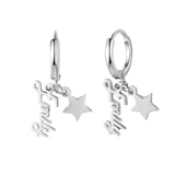 Personalized Stainless Steel Name Earrings Star Hoop for Women
