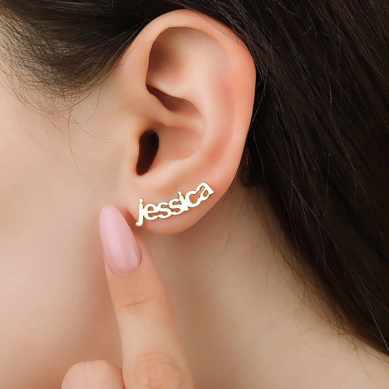 Custom Name Stud Earrings - Personalized Name Jewelry - Name Earrings