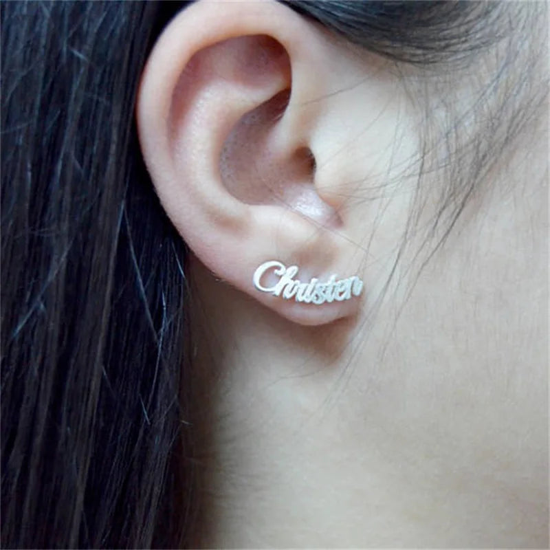 Personalized Name Earrings 925 Silver Customize Letters Party/Wedding Jewelry