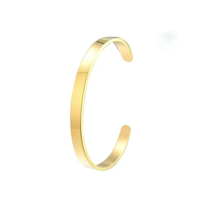 Personalized Name Engrave Women's Rose Tone Steel Cuff Bracelet