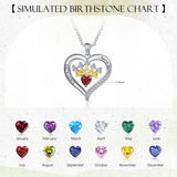Personalized Name Engraved Crown & Love Infinity Pendant Birthstone Necklaces