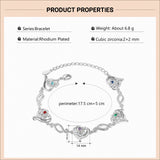 Personalized Name Engraved Heart Chain Bracelet with Birthstone