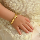 Custom Name Heart Bracelets for Baby Stainless Steel Kids Baptism Bangle