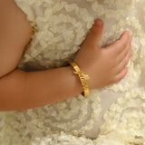 Custom Name Heart Bracelets for Baby Stainless Steel Kids Baptism Bangle