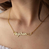 Custom Name Heart Necklace Stainless Steel Chain Women's Jewelry Gift