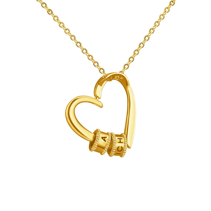 Personalized Heart Necklace Mother's Gift