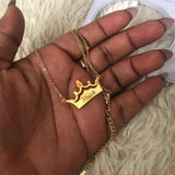 Crown Name Necklace Engrave Nameplate Necklaces Women Wedding Gift