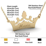 Crown Name Necklace Princess Engrave Nameplate Statement Necklaces