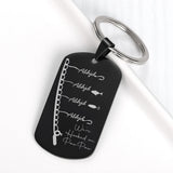Personalized Name Keychain Men Car Keychain Stainless Steel Fish Hook Charm