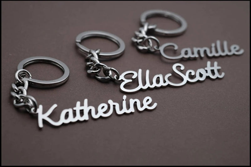 Custom Arabic Name Keychain Stainless Steel Letter Nameplated Keychains
