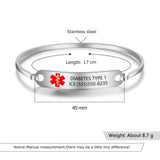 Personalized Medical Alert ID Bracelet - Engrave Emergency Bangle