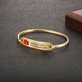 Personalized Medical Alert ID Bracelet - Engrave Emergency Bangle