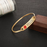 Personalized Medical Alert ID Bracelet - Engrave Emergency Bangle