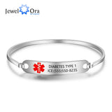 Personalized Medical Alert ID Bracelet - Engrave Emergency Bangle