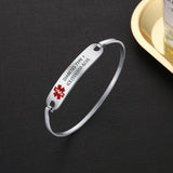 Personalized Medical Alert ID Bracelet - Engrave Emergency Bangle