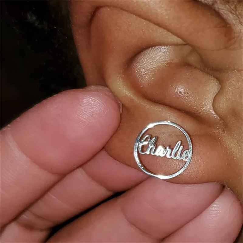 Customize Name Stainless Steel Stud Earrings for Women