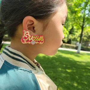 Personalized Acrylic Name Stud Earrings for Girls