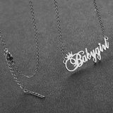 Crown Name Necklace for Baby Girl