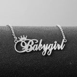 Crown Name Necklace for Baby Girl