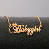 Crown Name Necklace for Baby Girl