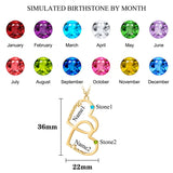 Personalized Name Necklace Birthstone Necklace Stainless Steel Jewelry
