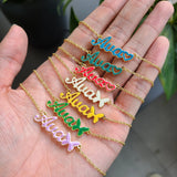 Personalized Name Necklace Heart Necklace Stainless Steel Nameplate Baby Jewelry