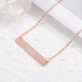 Personalized Name Necklace Bar Date Pendant Stainless Steel Engraving Pendant