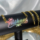 Custom Bling Name Necklace with Cuban Chain for Women