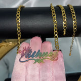 Custom Bling Name Necklace with Cuban Chain for Women