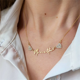 Custom Heart Zircon Name Necklace for Women