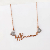 Custom Heart Zircon Name Necklace for Women