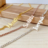 Custom Name Necklace Pendant Cuban Link Chain Men's Stainless Steel