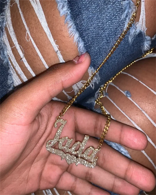 Personalized Bling Name Necklace for Women Kids